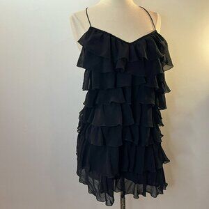 JACOB Women's Black Ruffle Spaghetti Strap Top - Size Large - NWT $59